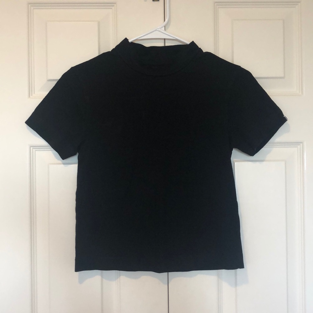 Lazy Oaf Black Mockneck Tshirt Size Small NWT